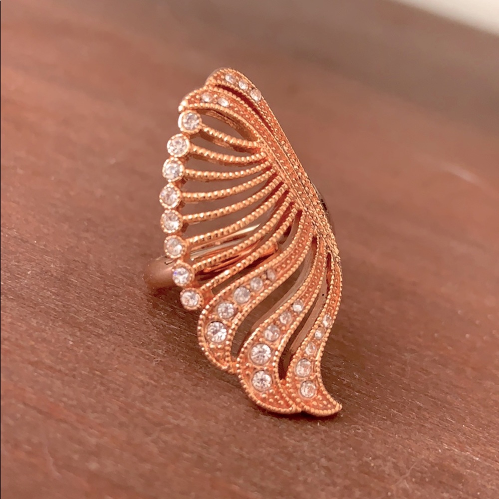 🆕❤️🔥1 LEFT❤️🔥Rose Gold Adjustable Wings Ring - Picture 3 of 5